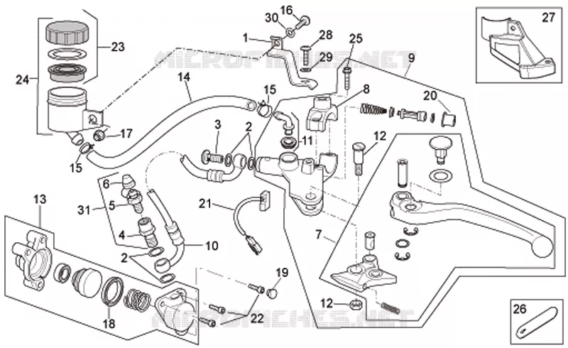 Pompe embrayage Aprilia APRILIA-MOTORCYCLES 1000 TUONO 2008  RSV 1000 Tuono