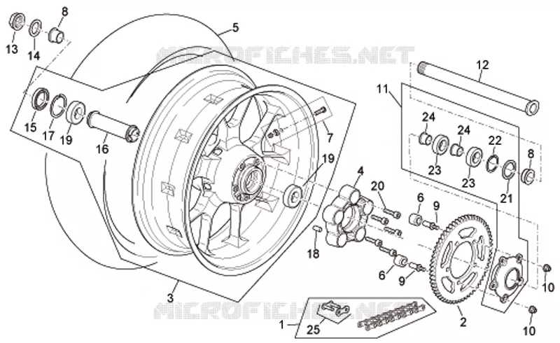 Roue ar.vr.R Aprilia APRILIA-MOTORCYCLES 1000 TUONO 2009  RSV 1000 Tuono