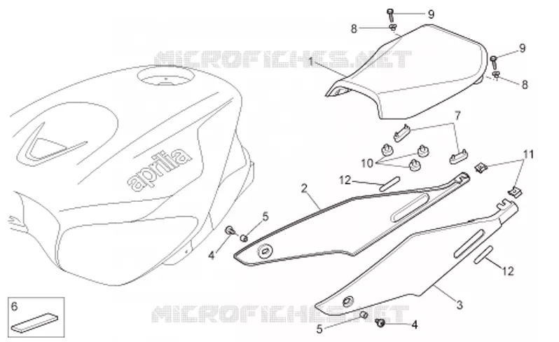 Selle Aprilia APRILIA-MOTORCYCLES 1000 TUONO 2006  RSV 1000 Tuono