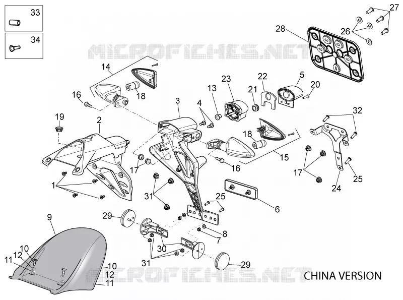 Carrosserie posterieure IIII Aprilia APRILIA-MOTORCYCLES 1100 TUONO 2015  Tuono V4 RR