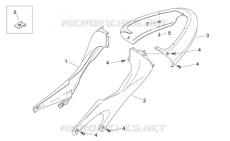 Carrosserie posterieure I Aprilia APRILIA-MOTORCYCLES 125 TUONO 2003  RS 125 Tuono