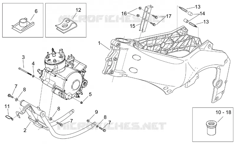 CHASSIS - Berceau Aprilia APRILIA-MOTORCYCLES 50 TUONO 2003  RS 50 Tuono