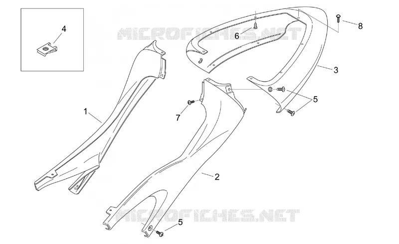 Carrosserie posterieure I Aprilia APRILIA-MOTORCYCLES 50 TUONO 2004  RS 50 Tuono