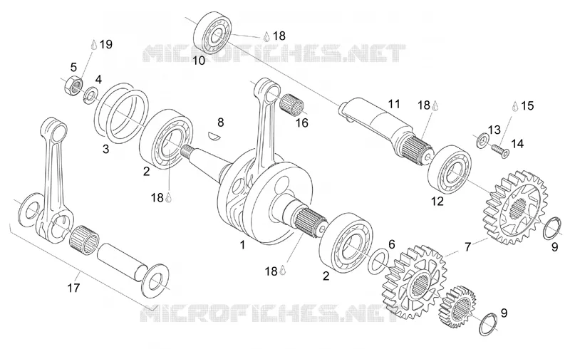 Arbre moteur - Ctre-arbre Aprilia APRILIA-MOTORCYCLES 125 MX 2004  MX SuperMotard