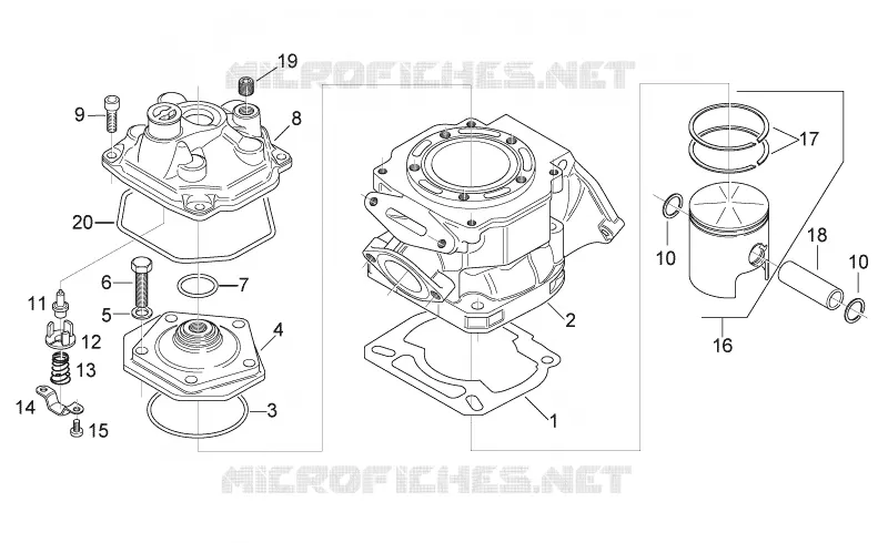 Cylindre - cul - piston Aprilia APRILIA-MOTORCYCLES 125 MX 2006  MX SuperMotard