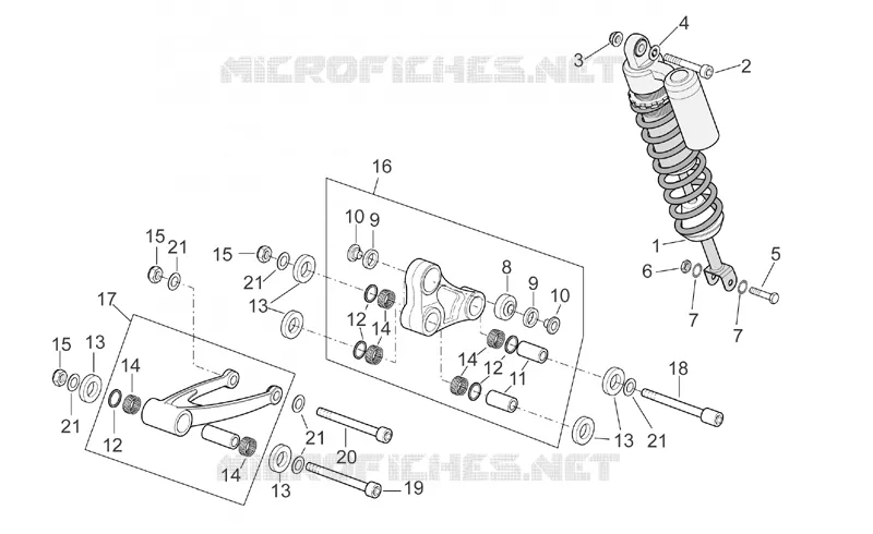 Suspension arriere Aprilia APRILIA-MOTORCYCLES 125 MX 2005  MX SuperMotard