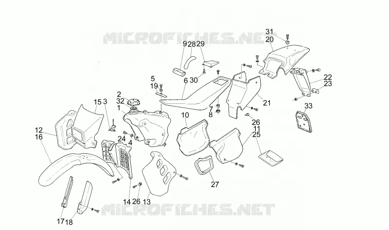 Carrosserie Aprilia APRILIA-MOTORCYCLES 50 RX 1994  RX 3 - 5 MARCE