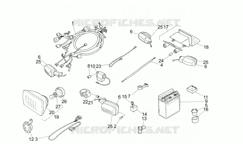Circuit electrique Aprilia APRILIA-MOTORCYCLES 50 RX 1991  RX 3 - 5 MARCE