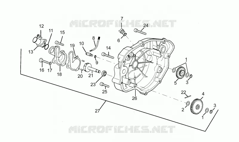 Couvercle embrayage Aprilia APRILIA-MOTORCYCLES 50 RX 1992  RX 3 - 5 MARCE