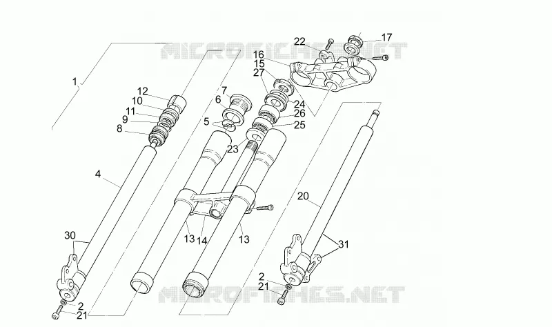 Fourche Av. Aprilia APRILIA-MOTORCYCLES 50 RX 1991  RX 3 - 5 MARCE