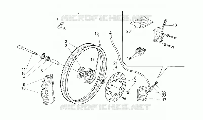 Roue Av. Aprilia APRILIA-MOTORCYCLES 50 RX 1993  RX 3 - 5 MARCE