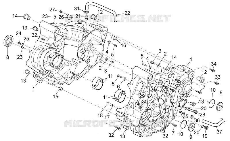 Carter moteur I Aprilia APRILIA-MOTORCYCLES 450 RXV 2010  RXV