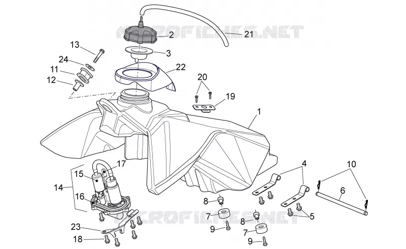 Reservoir carburant Aprilia APRILIA-MOTORCYCLES 550 RXV 2010  RXV STREET LEGAL