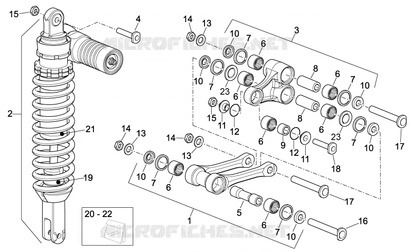 Suspension arriere Aprilia APRILIA-MOTORCYCLES 450 RXV 2009  RXV STREET LEGAL