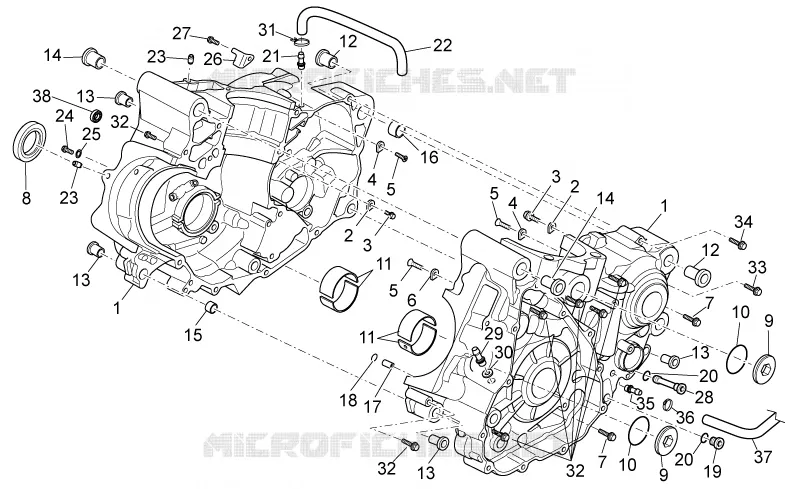 Carter moteur I Aprilia APRILIA-MOTORCYCLES 450 RXV-SXV 2008  RXV-SXV