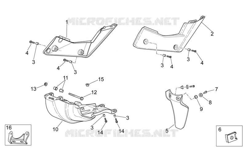 Carrosserie centrale Aprilia APRILIA-MOTORCYCLES 450 RXV-SXV 2008  RXV-SXV Vdb-Merriman