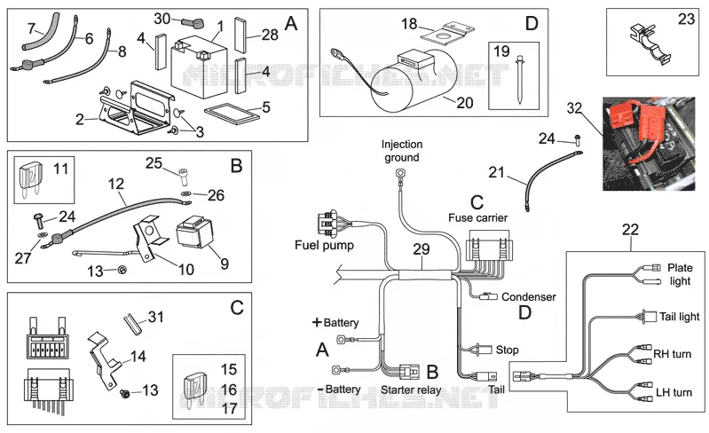 Circuit electrique II Aprilia APRILIA-MOTORCYCLES 450 RXV-SXV 2008  RXV-SXV Vdb-Merriman