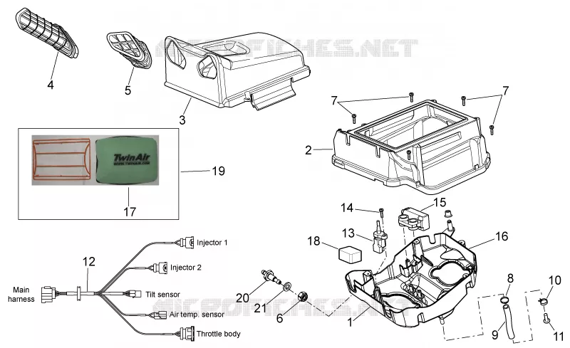 Corps filtre Aprilia APRILIA-MOTORCYCLES 450 RXV-SXV 2008  RXV-SXV Vdb-Merriman