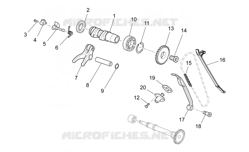 Distribution cylindre avant Aprilia APRILIA-MOTORCYCLES 550 RXV-SXV 2008  RXV-SXV Vdb-Merriman