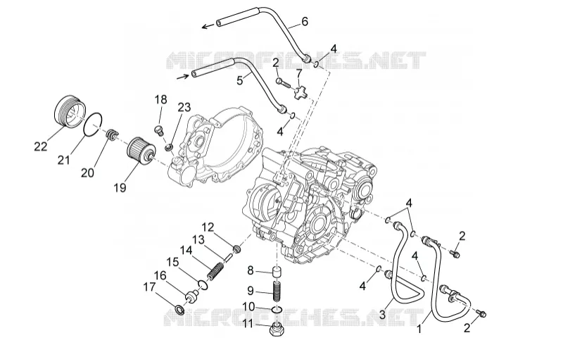 Lubrification Aprilia APRILIA-MOTORCYCLES 450 RXV-SXV 2008  RXV-SXV Vdb-Merriman