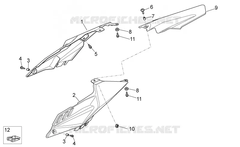 Carrosserie posterieure I Aprilia APRILIA-MOTORCYCLES 550 SXV 2011  SXV STREET LEGAL