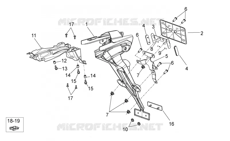 Carrosserie posterieure II Aprilia APRILIA-MOTORCYCLES 450 SXV 2009  SXV STREET LEGAL