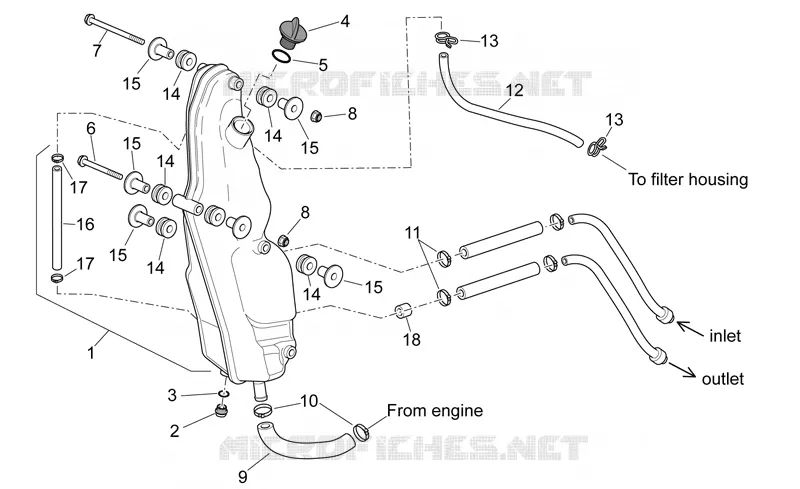 Réservoir huile Aprilia APRILIA-MOTORCYCLES 450 SXV 2010  SXV STREET LEGAL