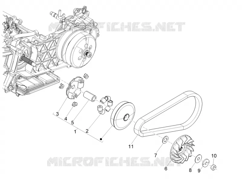 Demi-poulie motrice Aprilia APRILIA-SCOOTER 125 SR 2023  SR COMPACT GT 125 E5 ABS