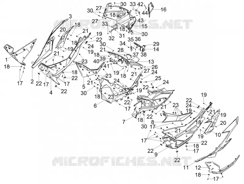 CARENAGES CENTRAUX Aprilia APRILIA-SCOOTER 200 SR 2021  SR COMPACT GT 200 E5