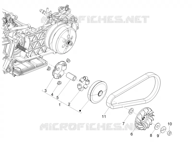 Demi-poulie motrice Aprilia APRILIA-SCOOTER 200 SR 2021  SR COMPACT GT 200 E5