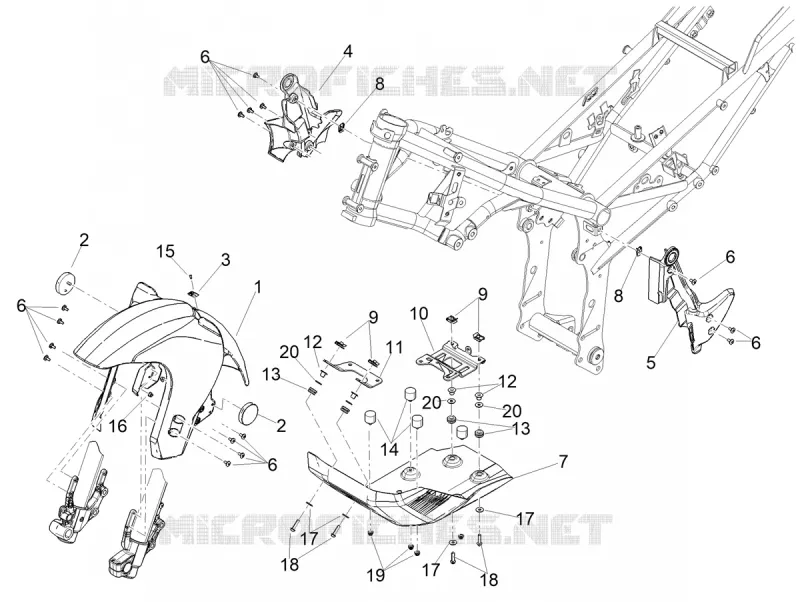 GARDE BOUE AVANT - SABOT Aprilia APRILIA-MOTORCYCLES 660 TUAREG 2024  Tuareg 660 E5 ABS