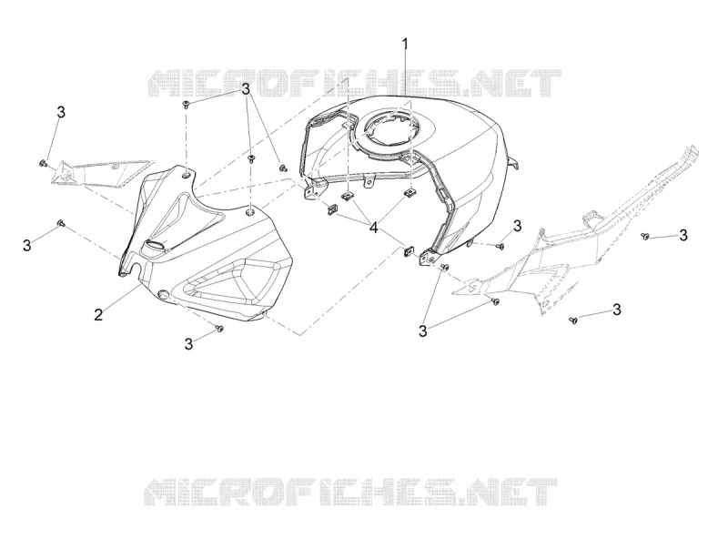 COUVRE RESERVOIR Aprilia APRILIA-MOTORCYCLES 457 RS 2024  RS 457 4T 8V E5+ ABS