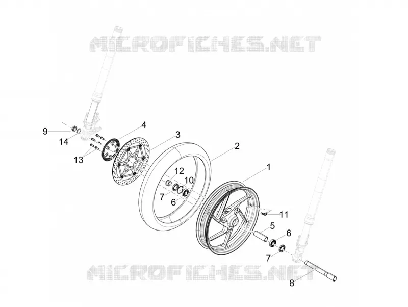 Roue avant Aprilia APRILIA-MOTORCYCLES 457 RS 2024  RS 457 4T 8V E5+ ABS