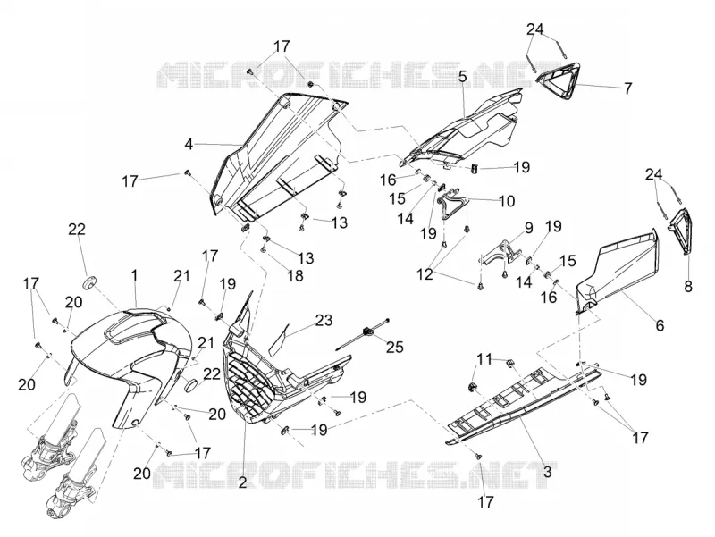 GARDE BOUE AVANT - SABOT Aprilia APRILIA-MOTORCYCLES 660 RS 2022  RS 660 4T 8V E5 ABS