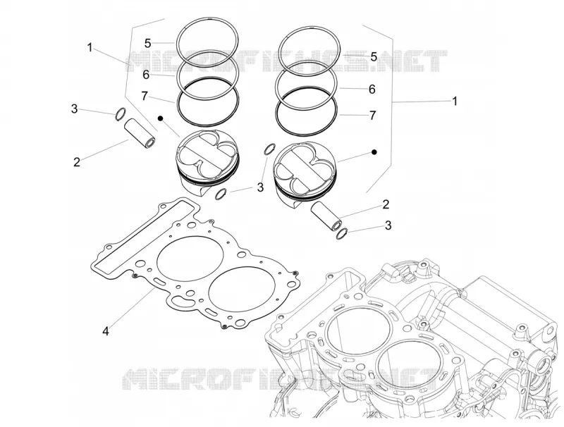 CYLINDRE - PISTON Aprilia APRILIA-MOTORCYCLES 660 RS 2023  RS 660 Extrema 4T 8V E5 ABS
