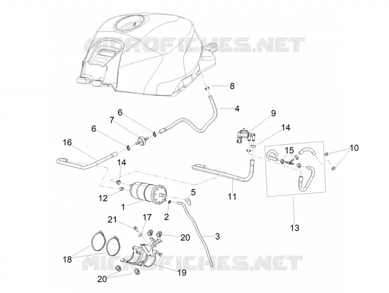 SYSTEME DE RECYCLAGE DES VAPEURS DE CARBURANT Aprilia APRILIA-MOTORCYCLES 660 RS 2025  RS 660 4T Factory E5+