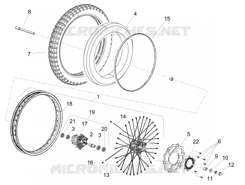 ROUE AVANT Aprilia APRILIA-MOTORCYCLES 125 RX 2023  RX 125 E5