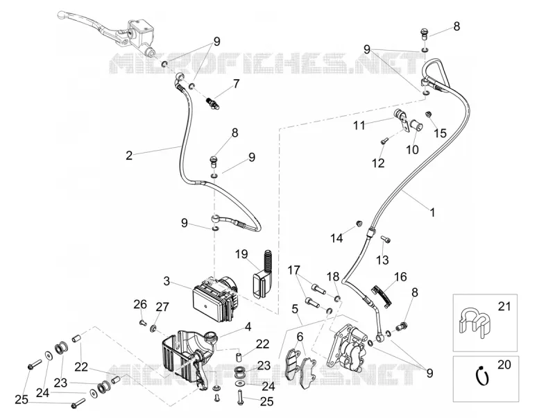 SYSTEME DE FREINAGE ABS Aprilia APRILIA-MOTORCYCLES 125 RX 2023  RX 125 E5