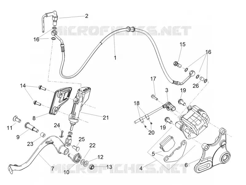 Sys.frein arrière Aprilia APRILIA-MOTORCYCLES 125 RX 2024  RX 125 E5