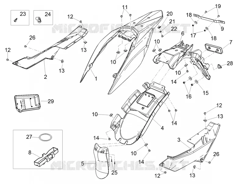 CARENAGES ARRIERE Aprilia APRILIA-MOTORCYCLES 125 SX 2021  SX 125 E5