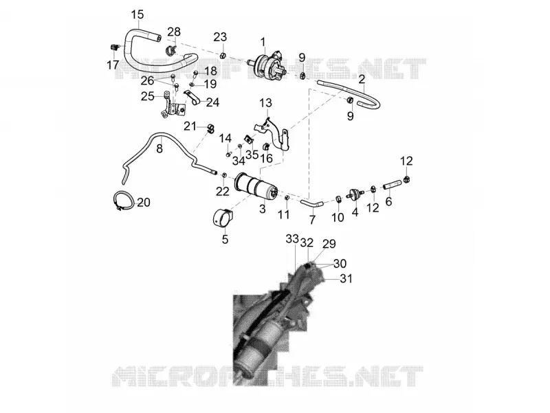 SYSTEME DE RECYCLAGE DES VAPEURS DE CARBURANT Aprilia APRILIA-SCOOTER 125 SR 2023  SR 125 MOTARD RST