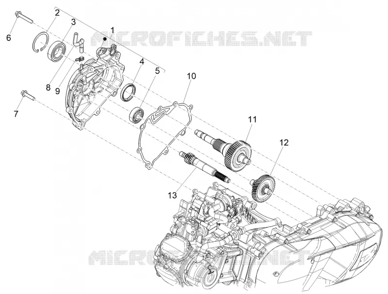 Ensemble réducteur Aprilia APRILIA-SCOOTER 200 SR 2023  SR COMPACT GT 200 E5