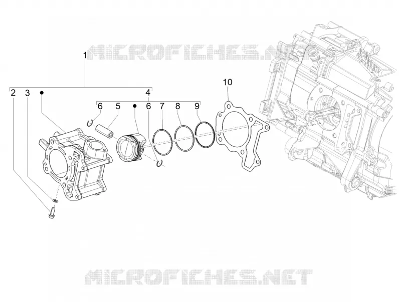 Groupe cylindre-piston-axe Aprilia APRILIA-SCOOTER 125 SR 2024  SR GT 125 ABS E5 REPLICA