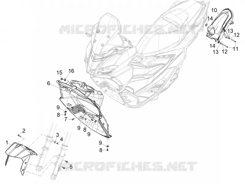 Logement roue - Garde boue Aprilia APRILIA-SCOOTER 125 SR 2024  SR GT 125 ABS E5 REPLICA