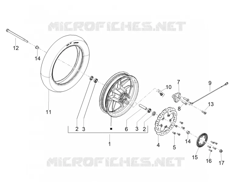 Roue avant Aprilia APRILIA-SCOOTER 125 SR 2024  SR GT 125 ABS E5 REPLICA