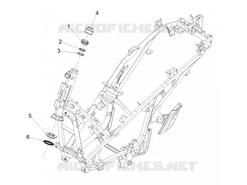 Fourche/tube direction - Ensemble butée dir. Aprilia APRILIA-SCOOTER 125 SR 2024  SR GT 125 E5+
