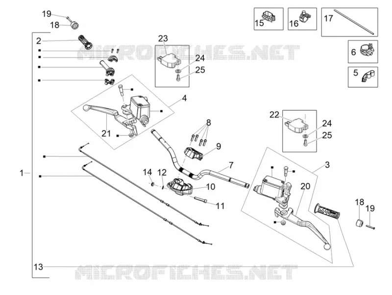 Guidon - Maître cylindre Aprilia APRILIA-SCOOTER 125 SR 2024  SR GT 125 E5+