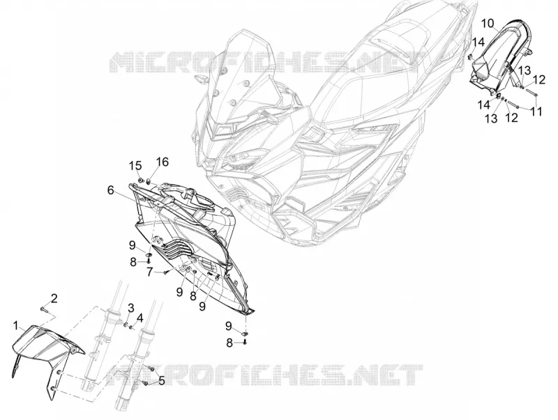 Logement roue - Garde boue Aprilia APRILIA-SCOOTER 200 SR 2024  SR GT 200 ABS E5+