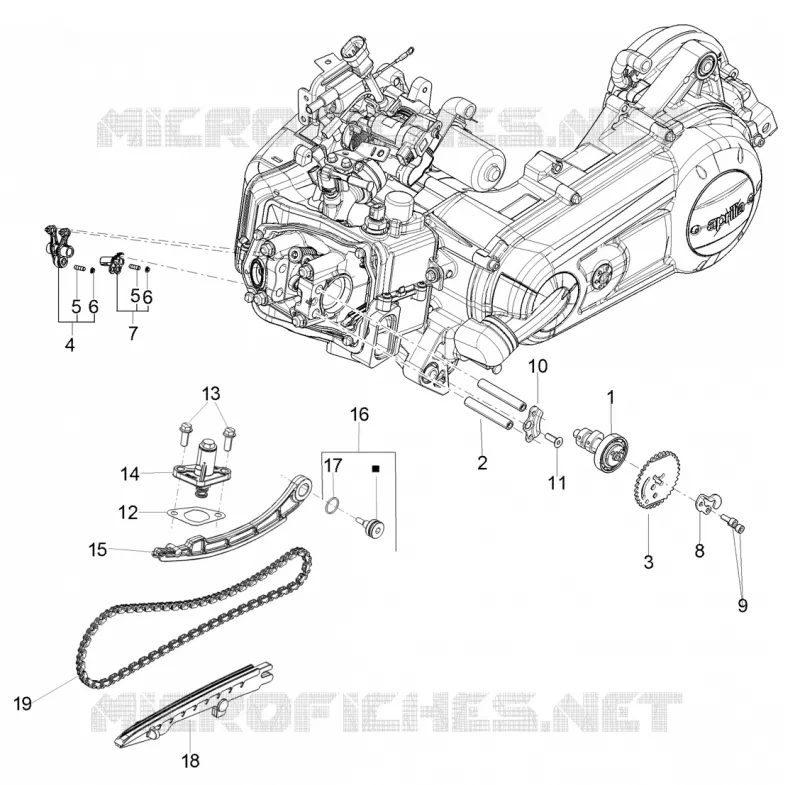 Groupe support balanciers Aprilia APRILIA-SCOOTER 50 SXR 2025  SXR 50 4T 3V E5 HE NEW COMFORT