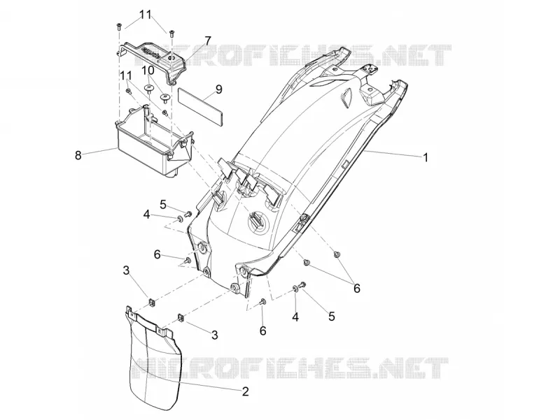 GARDE BOUE ARRIERE Aprilia APRILIA-MOTORCYCLES 660 TUAREG 2024  Tuareg 660 E5+